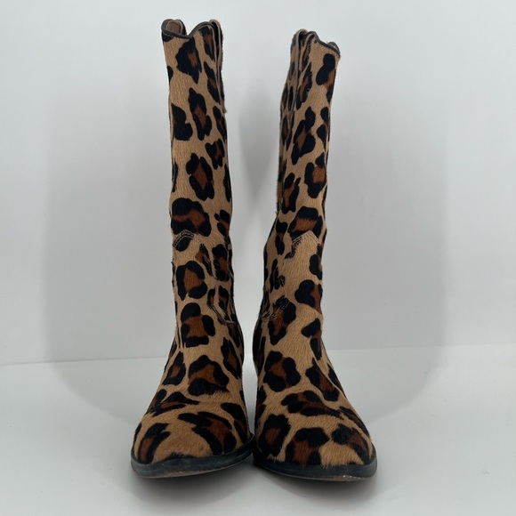 Paris Texas Leopard Animal Print Calf Hair Leather Western Cowboy Boots - Picture 3 of 10
